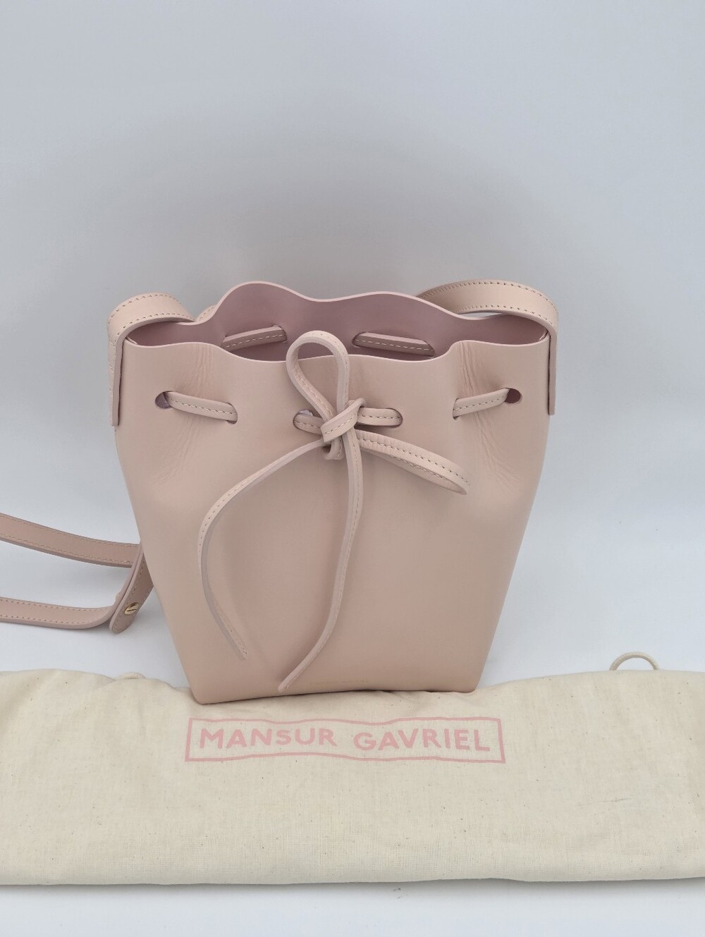 Mansur Gavriel Blush Pink Mini Drawstring Bucket Bag